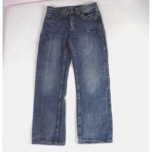 B Tuff Torque Jeans Men's 29x30 Straight Leg Western Blue Denim Distressed